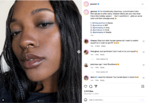 Glossier's Instagram post